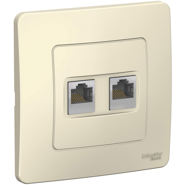 

Розетка двойная Ethernet RJ-45 (молочный) Systeme Electric Blanca BLNIS045452, Blanca BLNIS045452