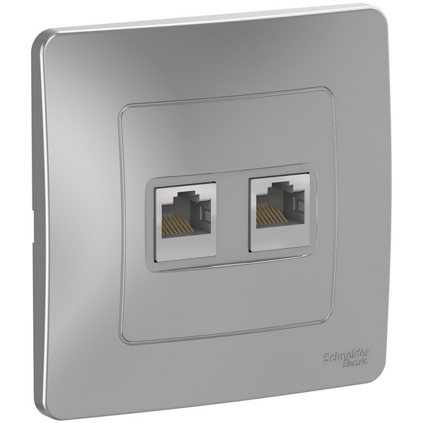 

Розетка двойная Ethernet RJ-45 (алюминий) Systeme Electric Blanca BLNIS045453, Blanca BLNIS045453