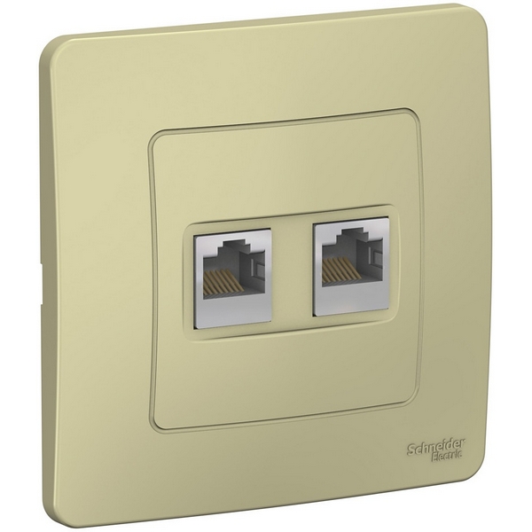 

Розетка двойная Ethernet RJ-45 (бежевый) Systeme Electric Blanca BLNIS045457, Blanca BLNIS045457