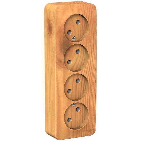 

Розетка накладная четверная без заземления (ясень) Systeme Electric Blanca BLNRA000415, Blanca BLNRA000415