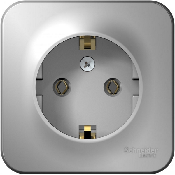 

Розетка с заземлением (алюминий) Systeme Electric Blanca BLNRA010113, Blanca BLNRA010113