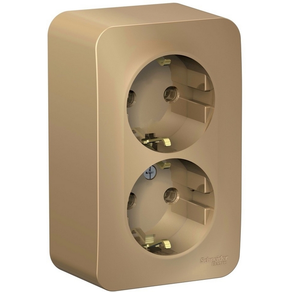 Изображение товара Розетка накладная двойная с заземлением Systeme Electric Blancа BLNRA010204