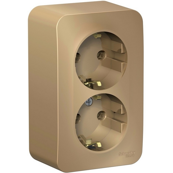 

Розетка двойная с заземлением (титан) Systeme Electric Blanca BLNRA010214, Blanca BLNRA010214