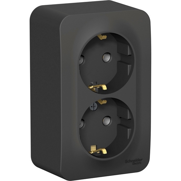 

Розетка двойная с заземлением (антрацит) Systeme Electric Blanca BLNRA010216, Серый, Blanca BLNRA010216