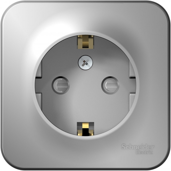 

Розетка с заземлением и шторками (алюминий) Systeme Electric Blanca BLNRA011103, Blanca BLNRA011103