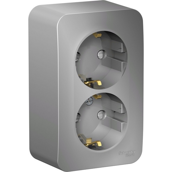 

Розетка двойная с заземлением и шторками (алюминий) Systeme Electric Blanca BLNRA011203, Blanca BLNRA011203