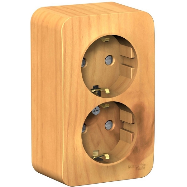 

Розетка накладная двойная с заземлением и шторками (ясень) Systeme Electric Blanca BLNRA011215, Blanca BLNRA011215