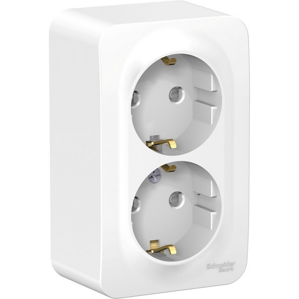 

Розетка двойная с заземлением и шторками (белый) Systeme Electric Blanca BLNRA011221, Blanca BLNRA011221