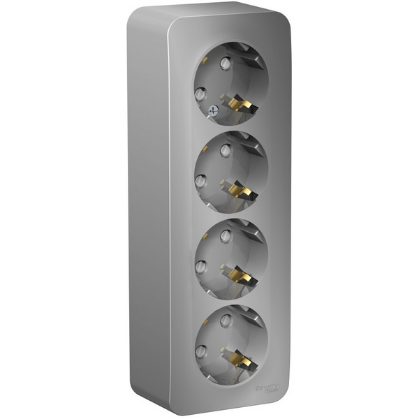 

Розетка четверная с заземлением и шторками (алюминий) Systeme Electric Blanca BLNRA011413, Blanca BLNRA011413