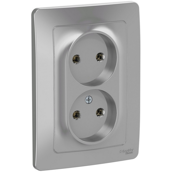 

Розетка двойная без заземления (алюминий) Systeme Electric Blanca BLNRS000023, Blanca BLNRS000023