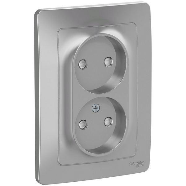 

Розетка встраиваемая двойная без заземления со шторками (алюминий) Systeme Electric Blanca BLNRS000123, Blanca BLNRS000123