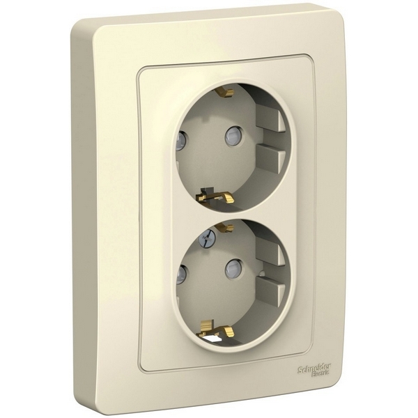 

Розетка двойная с заземлением и шторками (молочный) Systeme Electric Blanca BLNRS001122, Blanca BLNRS001122
