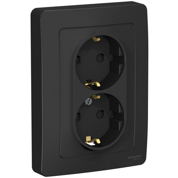

Розетка двойная с заземлением и шторками (антрацит) Systeme Electric Blanca BLNRS001126, Серый, Blanca BLNRS001126