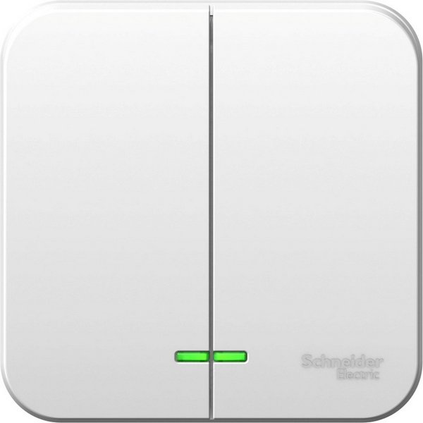 

Выключатель накладной двухклавишный с подсветкой (белый) Systeme Electric Blanca BLNVA065111, Blanca BLNVA065111