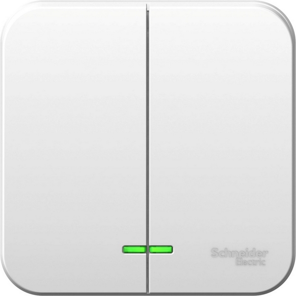 

Выключатель накладной двухклавишный с подсветкой (белый) Systeme Electric Blanca BLNVA105111, Blanca BLNVA105111