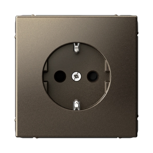 Розетка с заземлением и шторками (мокко) Systeme Electric GAL000645S