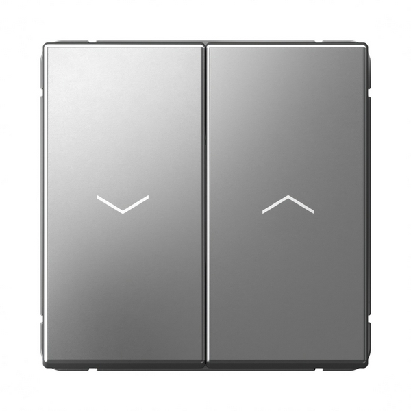 Изображение товара Выключатель жалюзи двухклавишный (сталь) Systeme Electric GAL000919