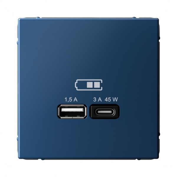 Изображение товара Розетка с быстрой зарядкой USB Type A+С 45Вт (аквамарин) Systeme Electric GAL001129 Изображение товара Розетка с быстрой зарядкой USB Type A+С 45Вт (аквамарин) Systeme Electric GAL001129