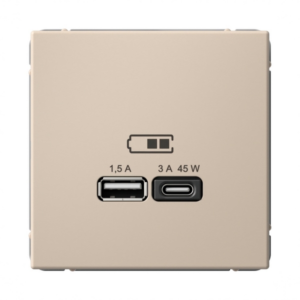 

Розетка с быстрой зарядкой USB Type A+С 45Вт (песочный) Systeme Electric GAL001229, GAL001229