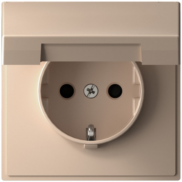 

Розетка с заземлением, шторками и крышкой (песочный) Systeme Electric GAL001246S, GAL001246S