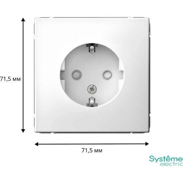 Розетка с заземлением и шторками (лотос) Systeme Electric GAL001345