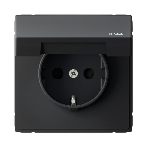 

Розетка с заземлением, шторками и крышкой (карбон) Systeme Electric GAL441046S, Черный, GAL441046S