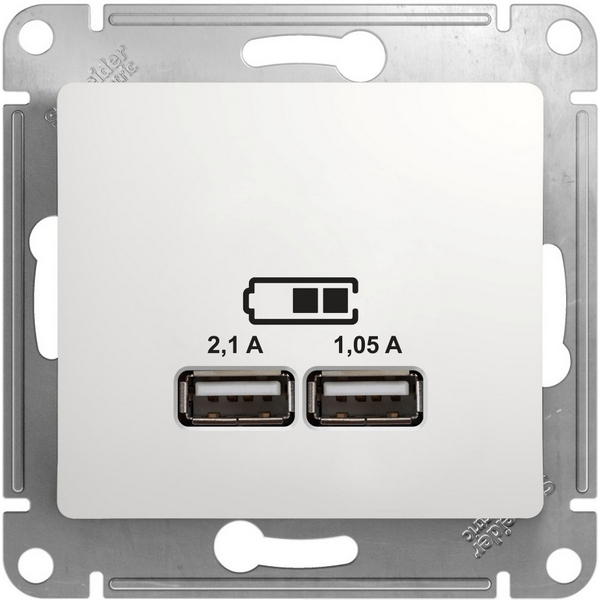 

Розетка USBх2 (белый) Systeme Electric Glossa GSL000133, Glossa GSL000133