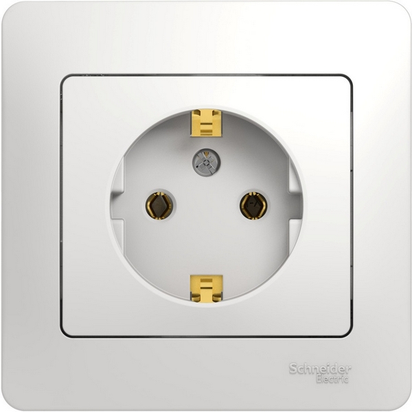 

Розетка с заземлением (белый) Systeme Electric Glossa GSL000142, Glossa GSL000142