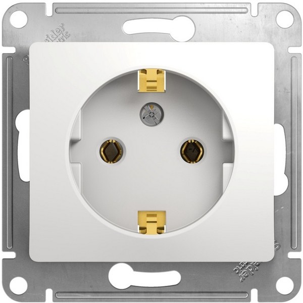 

Розетка с заземлением (белый) Systeme Electric Glossa GSL000143, Glossa GSL000143