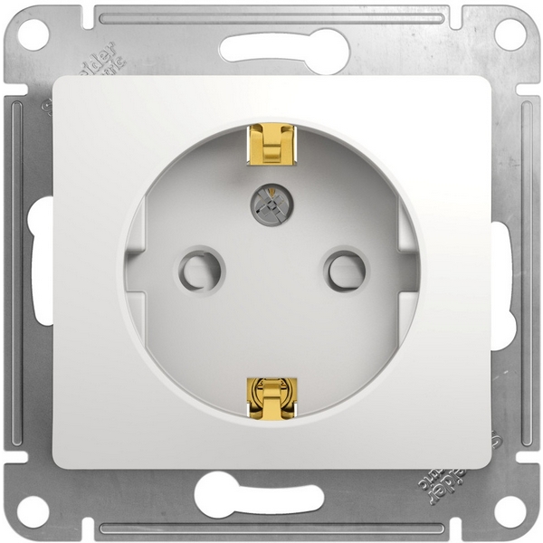 

Розетка с заземлением и шторками (белый) Systeme Electric Glossa GSL000145, Glossa GSL000145