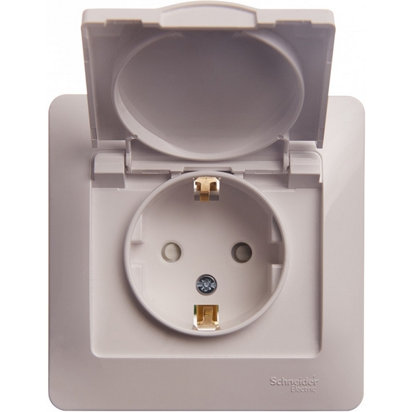

Розетка с заземлением, шторками и крышкой (белый) Systeme Electric Glossa GSL000146, Glossa GSL000146