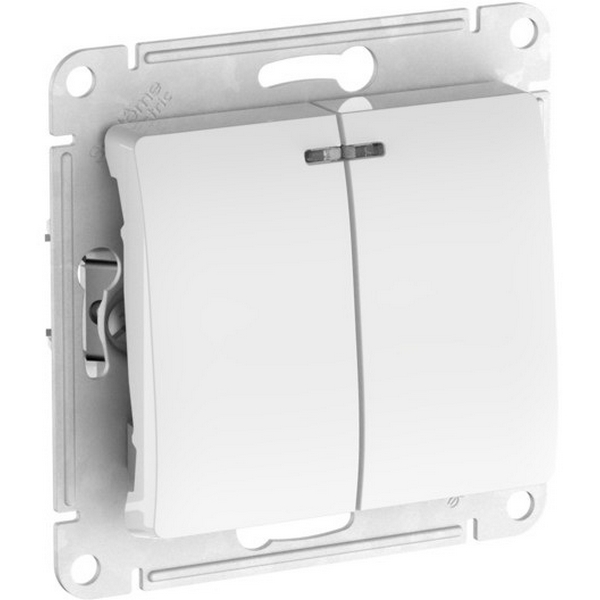 Выключатель двухклавишный с подсветкой Systeme Electric GSL000153S