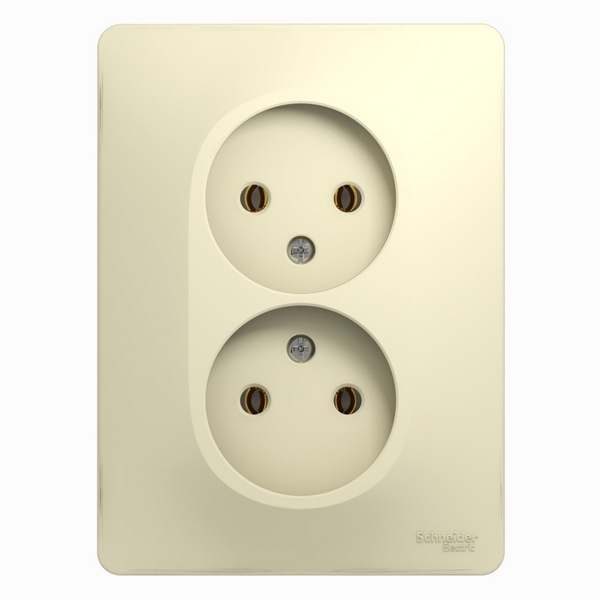 

Розетка двойная без заземления (бежевый) Systeme Electric Glossa GSL000220, Glossa GSL000220