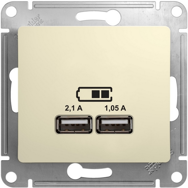 

Розетка USBх2 (бежевый) Systeme Electric Glossa GSL000233, Glossa GSL000233