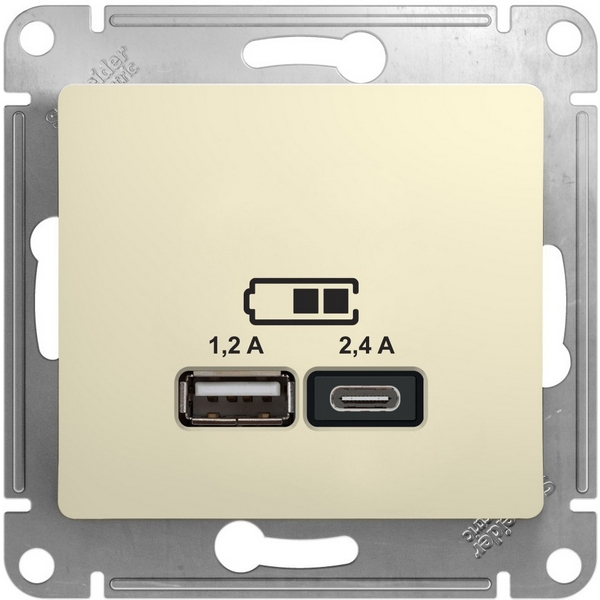 

Розетка USB Type A+С (бежевый) Systeme Electric GSL000239, GSL000239