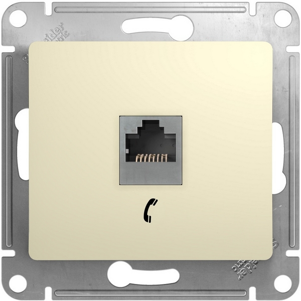 

Телефонная розетка RJ-11 (бежевый) Systeme Electric Glossa GSL000281T, Glossa GSL000281T