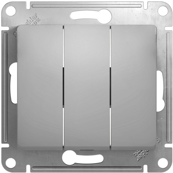 

Выключатель трехклавишный (алюминий) Systeme Electric GSL000331, GSL000331