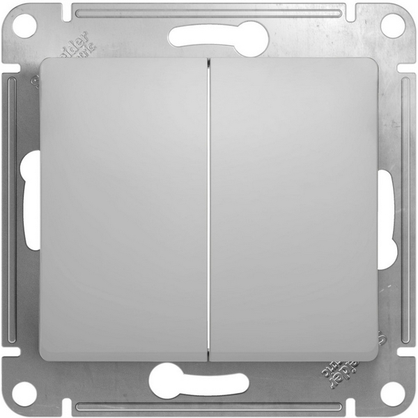 

Выключатель двухклавишный (алюминий) Systeme Electric GSL000351, GSL000351