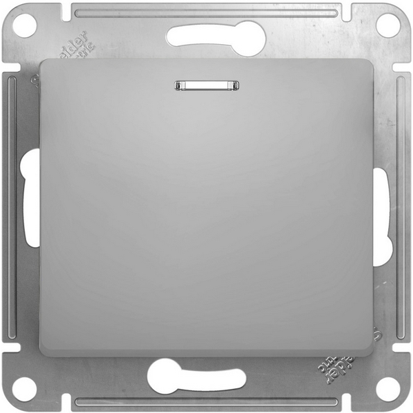 

Выключатель одноклавишный с подсветкой (алюминий) Systeme Electric GSL000363, GSL000363