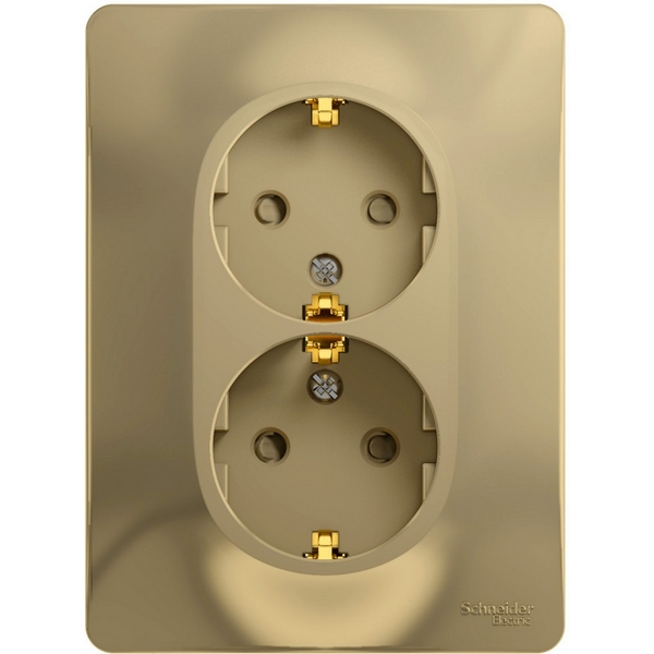 

Розетка двойная с заземлением и шторками (титан) Systeme Electric Glossa GSL000426, Glossa GSL000426