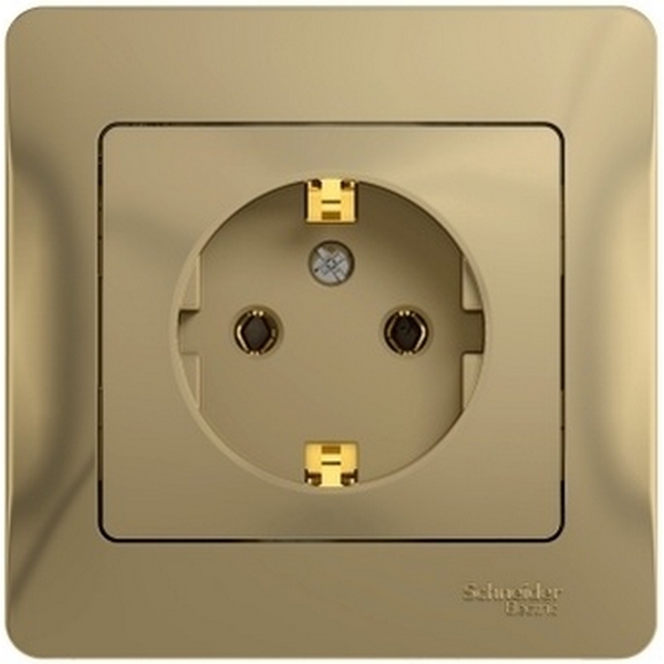 

Розетка с заземлением (титан) Systeme Electric Glossa GSL000442, Glossa GSL000442
