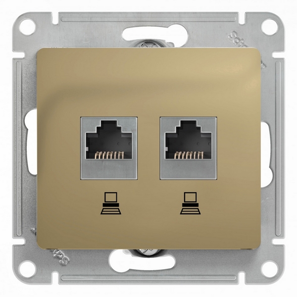 

Розетка двойная Ethernet RJ-45 (титан) Systeme Electric GSL000485KK, GSL000485KK