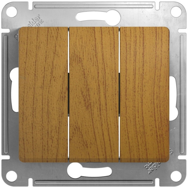 

Выключатель трехклавишный (дуб) Systeme Electric Glossa GSL000531, Glossa GSL000531