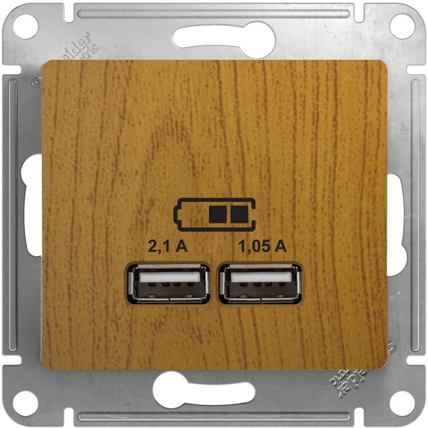 

Розетка USBх2 (дуб) Systeme Electric Glossa GSL000533, Glossa GSL000533