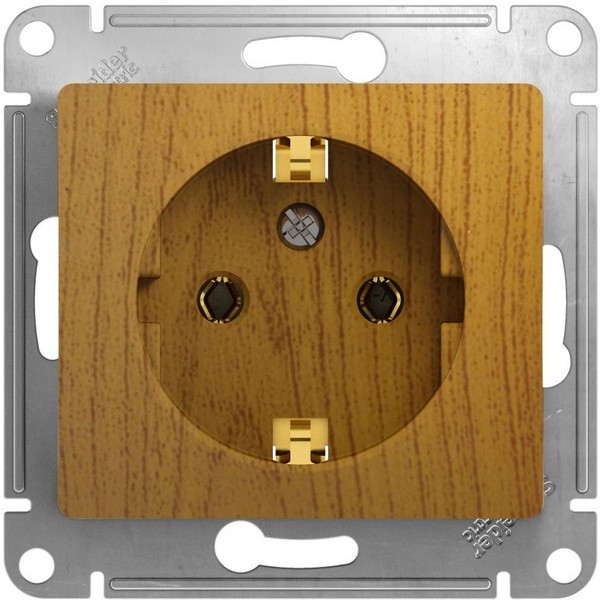 

Розетка с заземлением (дуб) Systeme Electric Glossa GSL000543, Glossa GSL000543