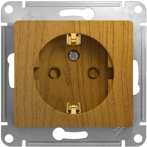 

Розетка с заземлением и шторками (дуб) Systeme Electric Glossa GSL000545, Glossa GSL000545