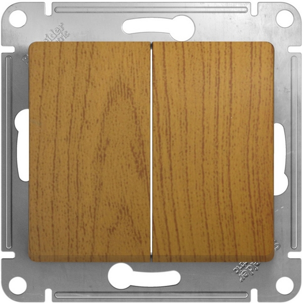 

Выключатель двухклавишный (дуб) Systeme Electric Glossa GSL000551, Glossa GSL000551
