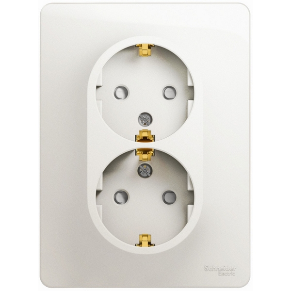 

Розетка встраиваемая двойная с заземлением и шторками (перламутровый) Systeme Electric Glossa GSL000626, Glossa GSL000626