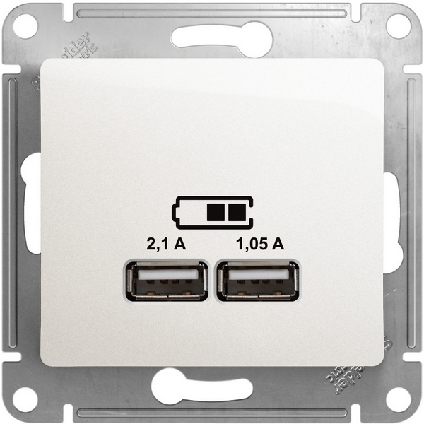 

Розетка USBх2 (перламутровый) Systeme Electric Glossa GSL000633, Glossa GSL000633