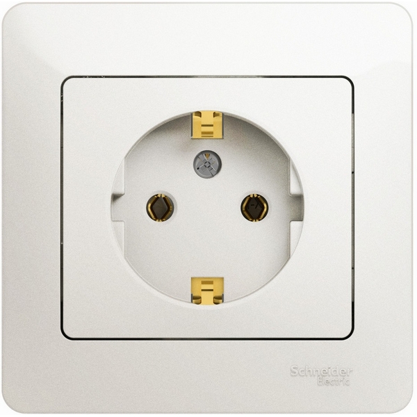 

Розетка с заземлением (перламутровый) Systeme Electric Glossa GSL000642, Glossa GSL000642